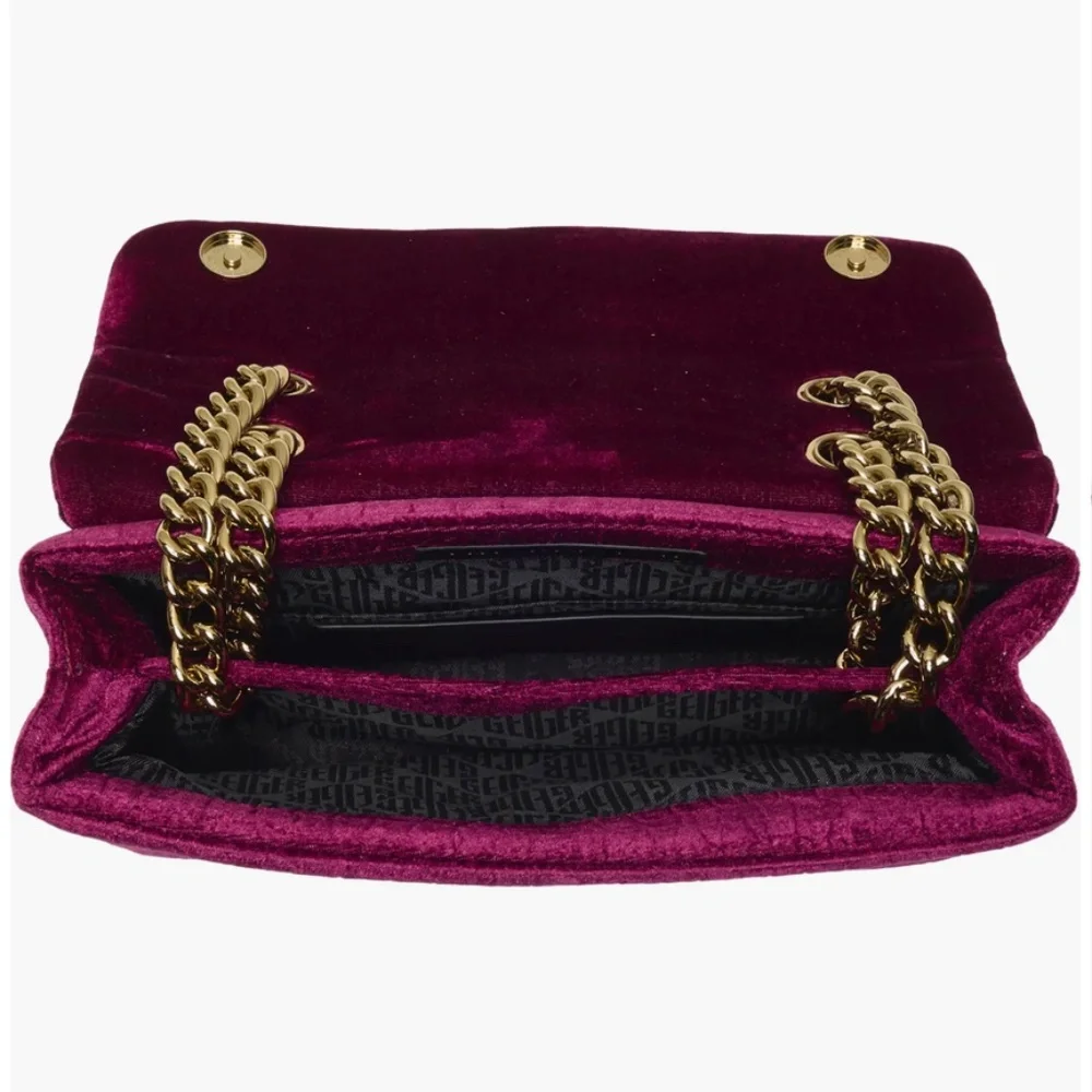 Kurt Geiger London Velvet Brixton Shoulder Bag in Medium Red - Picture 5 of 6